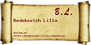 Bedekovich Lilla névjegykártya